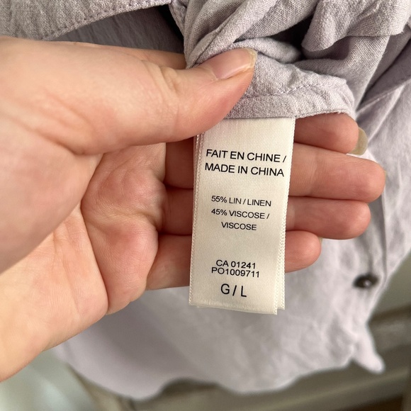 Lilac Linen blend sleeveless tie front blouse - Simons Twik - Picture 5 of 7